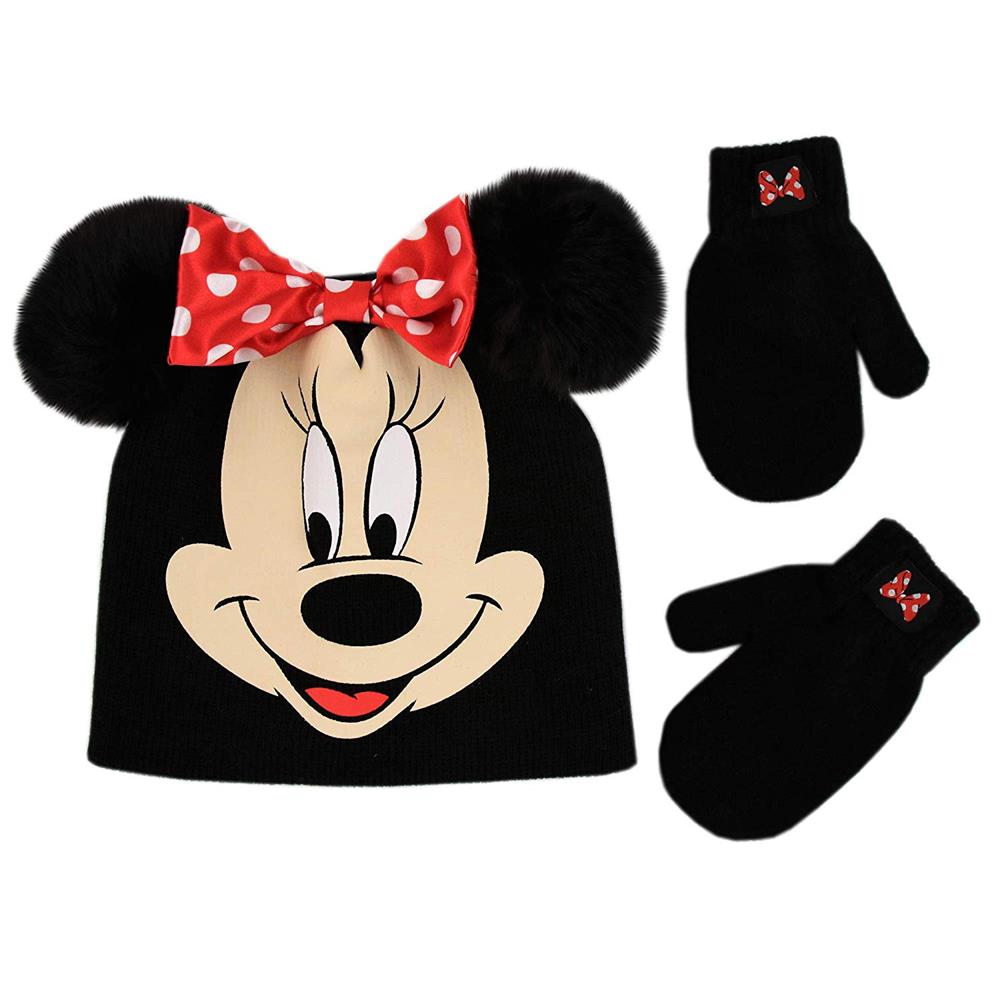 Disney Girls Minnie Mouse Hat Mitten Set