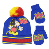 Disney Mickey Mouse Boys Beanie Knit Winter Hat And Mitten Set