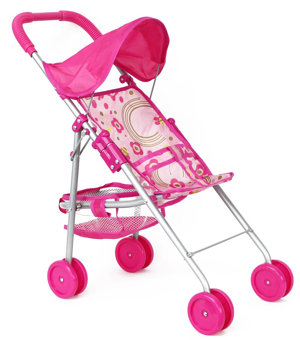 doll stroller for toddler Lollipop Girls Foldable Doll Stroller with Hood and Basket