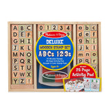 Melissa and Doug Deluxe Wooden Stamp Set - ABCs 123s