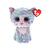 TY Whimsy Reversible Sequin Blue Cat