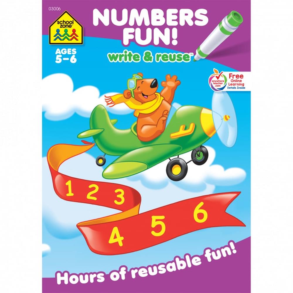School Zone Numbers Fun! Write & Reuse Workbook