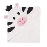 Luvable Friends Animal Face Hooded Towel, Zebra