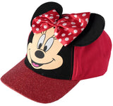 Disney Minnie Mouse Baseball Cap with 3D Ears, Bow & Glitter Rim