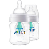 Philips Avent Anti-Colic Baby Bottle with AirFree Vent 4oz, 2 Pack
