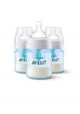 Philips Avent Anti-Colic Bottle with Air-Free Vent, Blue, 4oz - 3 Pack