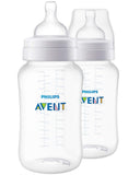 Philips Avent Anti-Colic Baby Bottle 11oz - 2 Pack, Clear