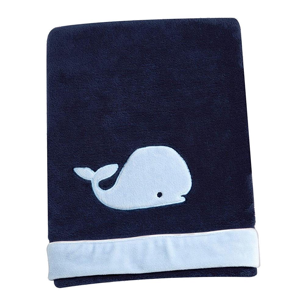 Nautica Kids Nursery Separates Super Soft Baby Blanket, Whale Applique