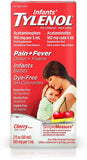 Tylenol Infants' Liquid Medicine with Acetaminophen, Pain + Fever Relief, Dye-Free Cherry, 2 fl. oz
