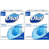 Dial Antibacterial Deodorant Soap, White, 4 Ounce (3 Bars) (2 Pack)