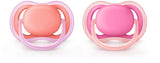 Philips Avent Ultra Air Pacifier, 6-18M, Pink/Peach - 2 Pack