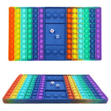 ThinkKool Toys Big Rainbow Chess Fidget Game Board with Dice