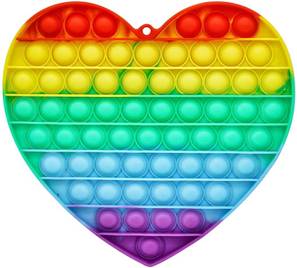 ThinkKool Toys Big Rainbow Heart Pop Fidget