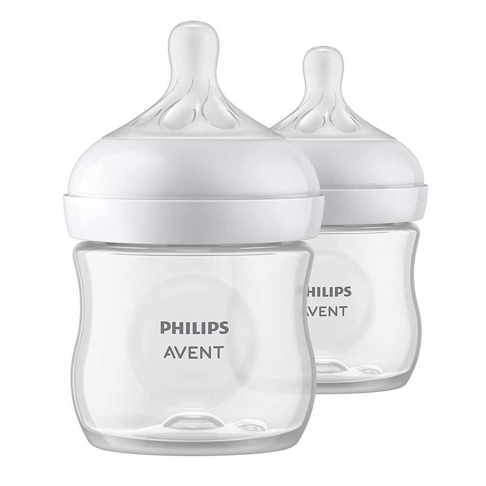 Philips Avent Natural Baby Bottle with Natural Response Nipple, Clear, 4oz, 2pk