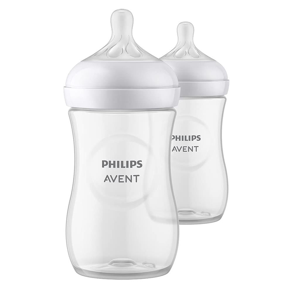 Philips Avent Natural Baby Bottle with Natural Response Nipple, Clear, 9oz, 2pk