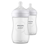 Philips Avent Natural Baby Bottle with Natural Response Nipple, Clear, 11oz, 2pk