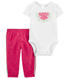 Carters Girls 0-24 Months 2-Piece Watermelon Bodysuit Pant Set