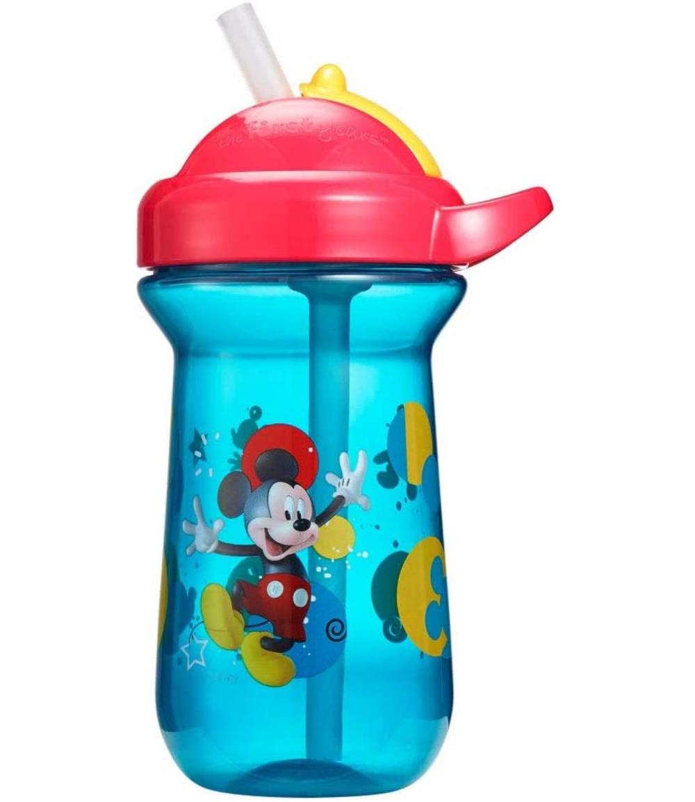 The First Years Disney Mickey Mouse Straw Sippy Cup with Flip Top Lid – S&D  Kids