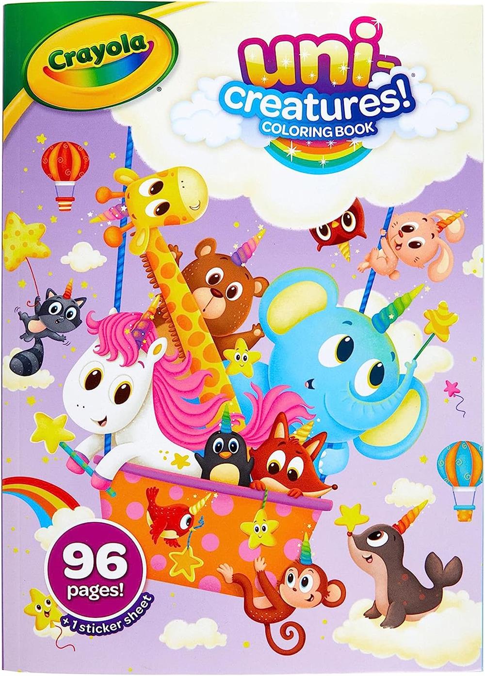 Crayola Uni-Creatures Coloring Book, 96 Unicorn Coloring Pages, Gift for Kids