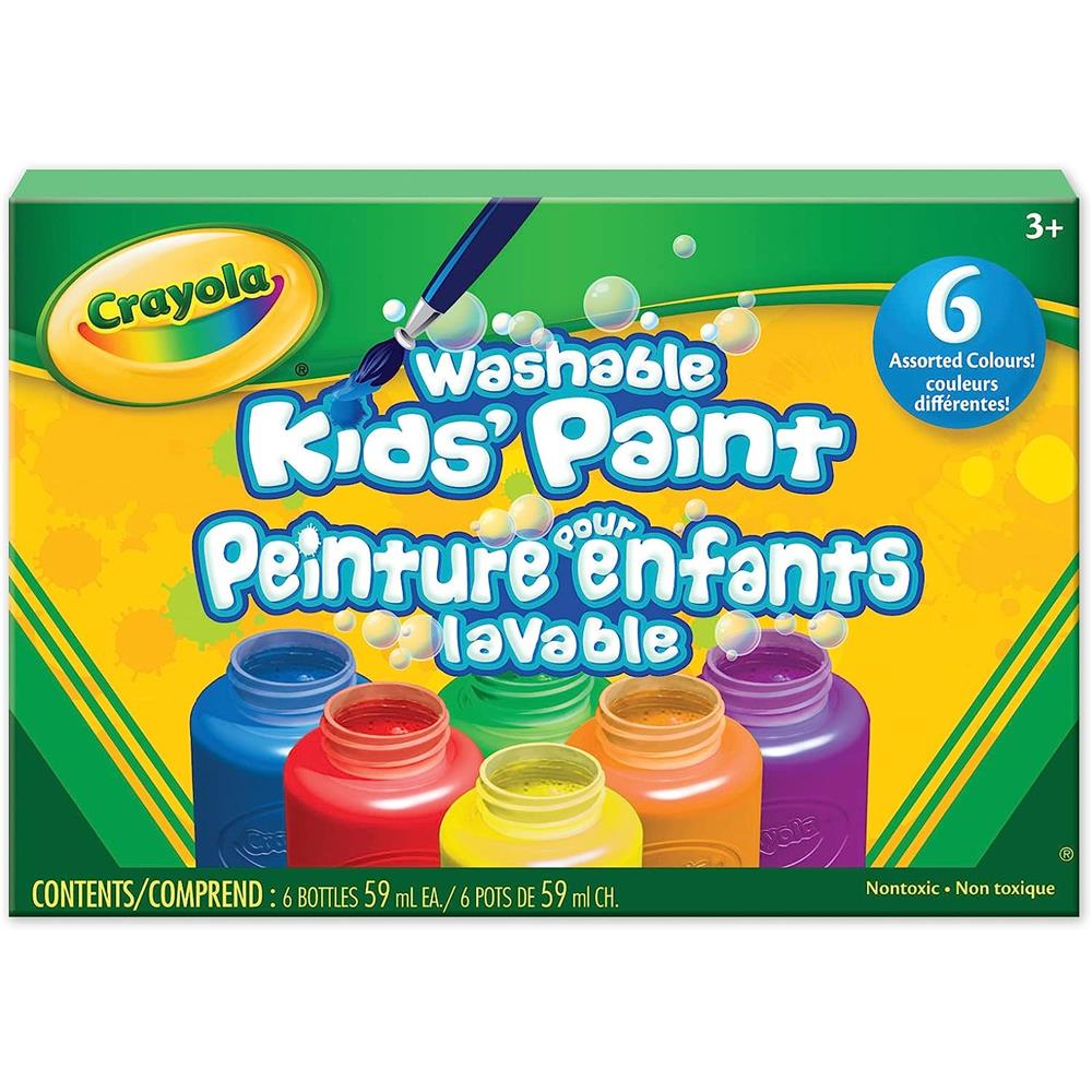 Crayola Washable Paint Pots, Glitter Paints, 6 Count