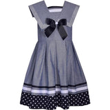 Bonnie Jean Girls Sleeveless Denim Nautical Uniform Dress