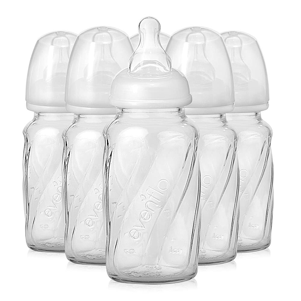evenflo vented bottles Evenflo Feeding Glass Premium Proflo Vented Plus Bottles, Clear, 4 Ounce  (Pack of 6)