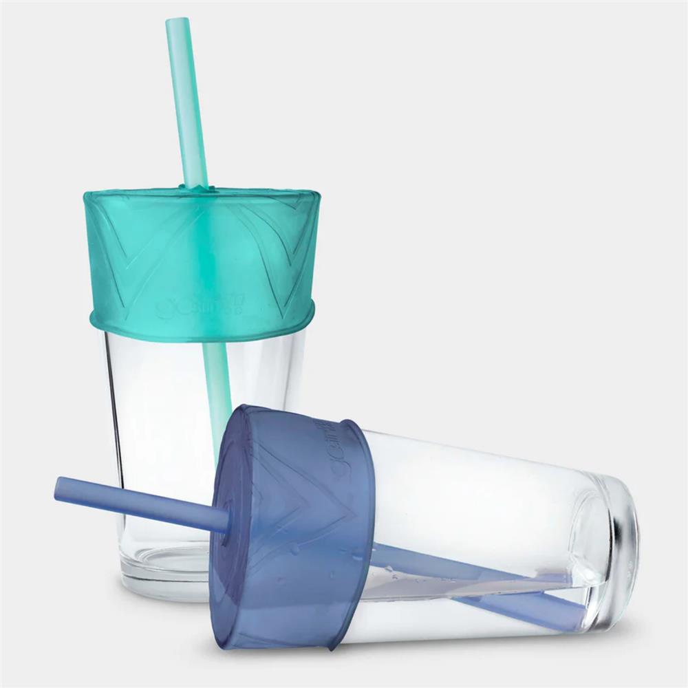 Munchkin 2pk Click Lock Weighted Straw Cup 20oz - Blue/Green