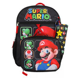 Bioworld Nintendo Super Mario 5 piece Backpack & Lunchbag