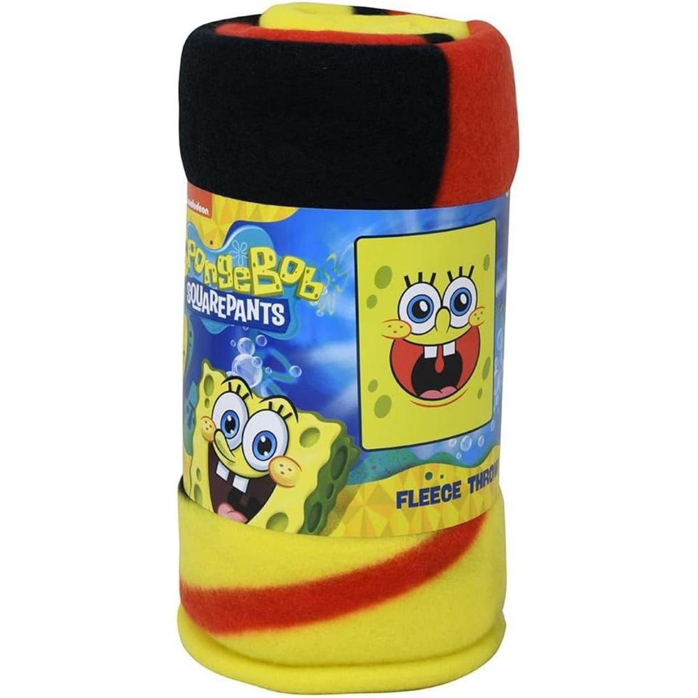 SpongeBob SquarePants Big Face Fleece Throw, 45'' x 60'' – S&D Kids