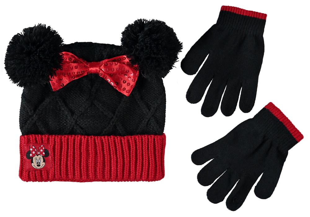 Disney Girls 4-6X Minnie Mouse Pom Hat Glove Set