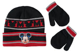 Disney Boys 2-4T Mickey Mouse Stripe Hat Mitten Set
