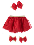 Little Cuties Girls NB Heart Tutu, Headwrap & Footwraps Set