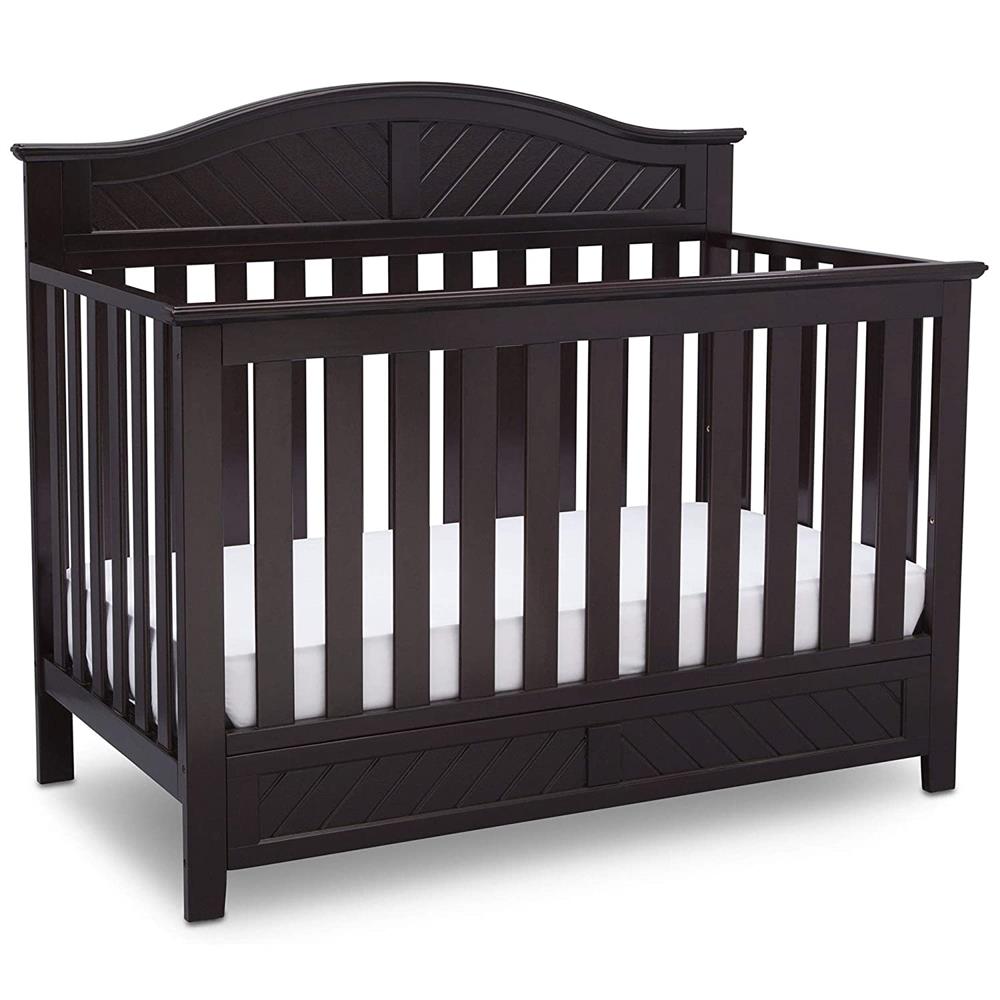 delta children's Delta Childrens Products Bennington Elite Curved 4-in-1 Convertible Crib, Dark Espresso