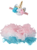 Elly & Emmy Girls NB Unicorn Headband Tutu Skirt Set