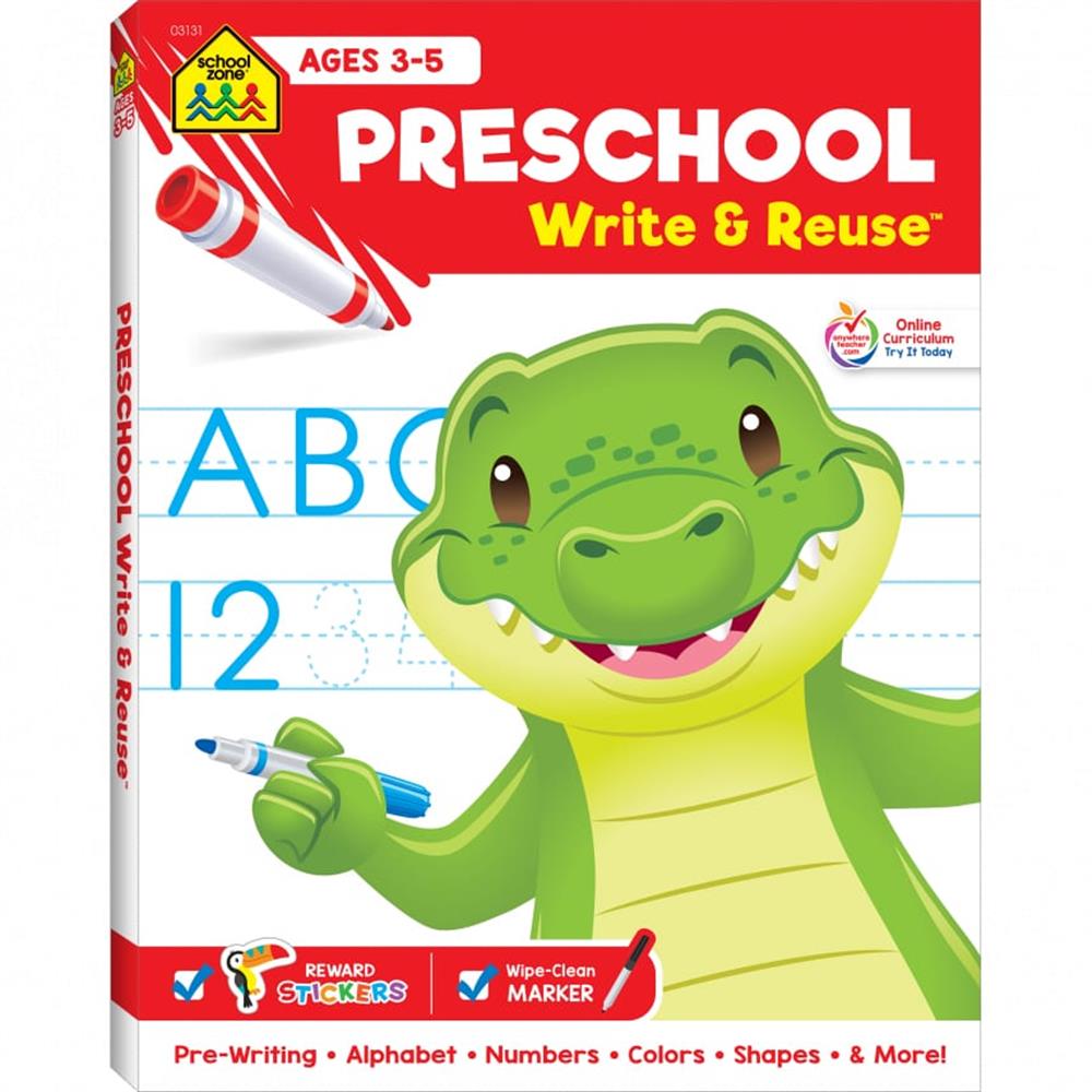 School Zone Preschool Write & Reuse Workbook