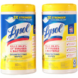 Lysol Disinfecting Wipes 80 Count Lemon Lime Blossom Scent - 2 Pack