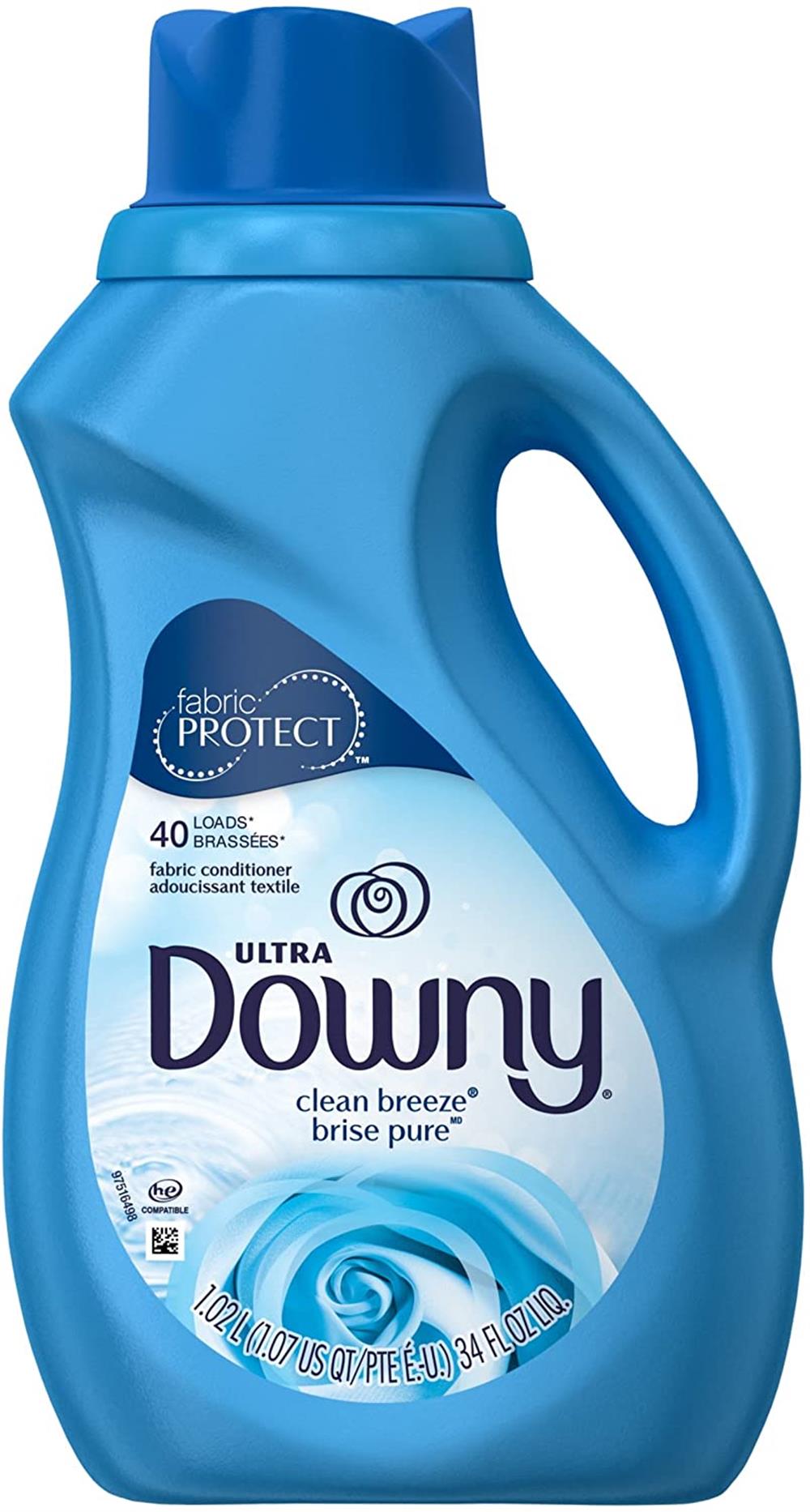 Downy Liquid Fabric Conditioner, Clean Breeze, 34 Fl Oz