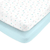 Carters 2 Piece Fitted Crib Sheets, Ellie The Elephant