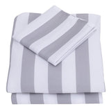NoJo 3-Piece Toddler Sheet Set, Grey/White Rugby Stripes