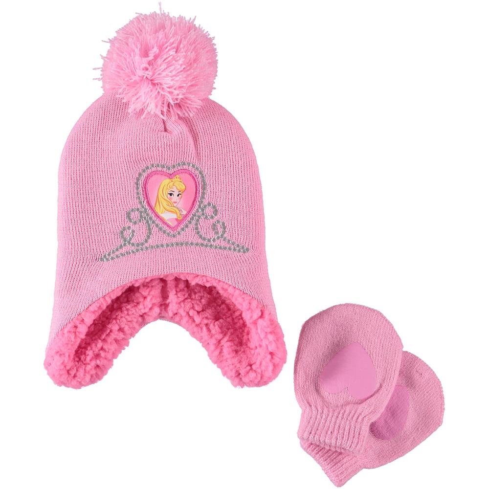 Disney Girls 12-24 Months Princess Aurora Hat Mitten Set