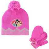 Disney Girls 2-4T Princess Pom Pom Hat Mitten Set