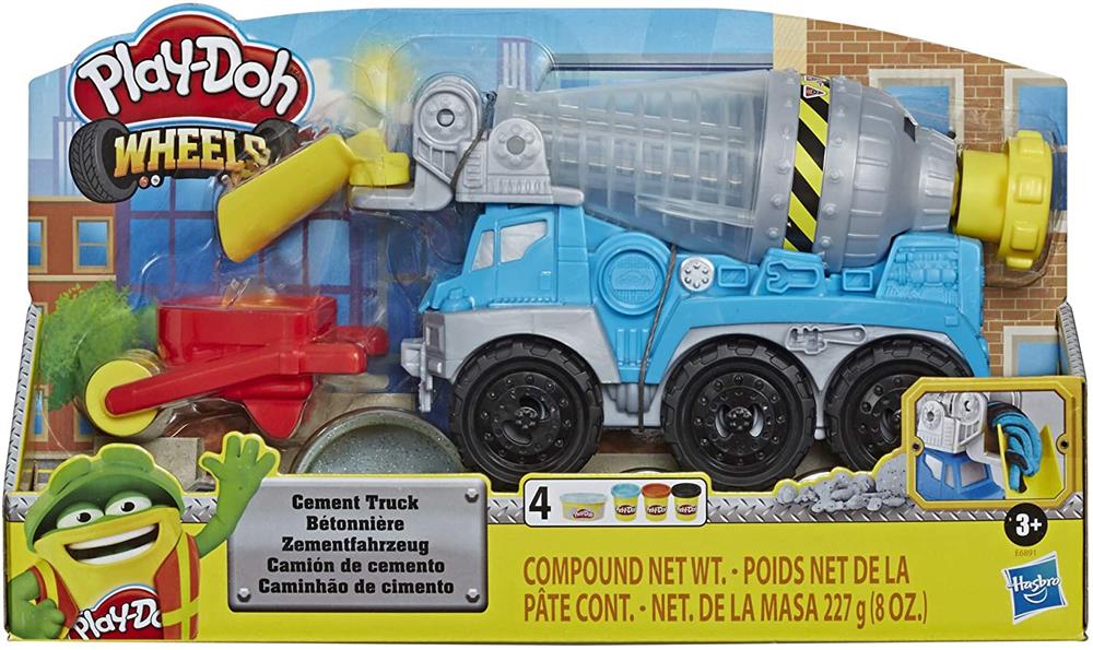 Play-Doh Wheels Cement Truck with Cement-Colored Buildin Compound Plus 3 Colors