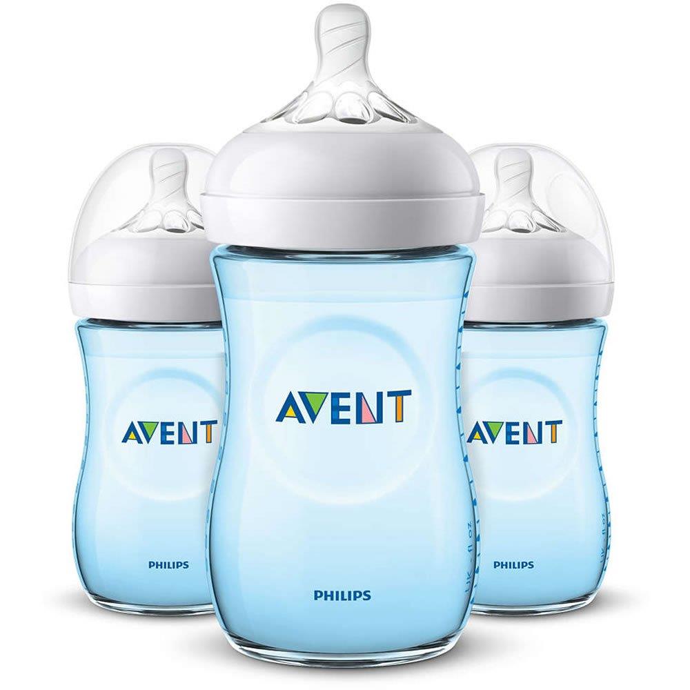 Philips Avent 9oz Natural Baby Bottles 3-Pack - Blue Edition
