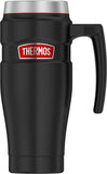 THERMOS Stainless King Vacuum-Insulated Travel Mug, 16 Ounce, Black/Red