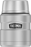 THERMOS Stainless King Vacuum-Insulated Food Jar with Spoon, 16 Ounce, Matte Steel