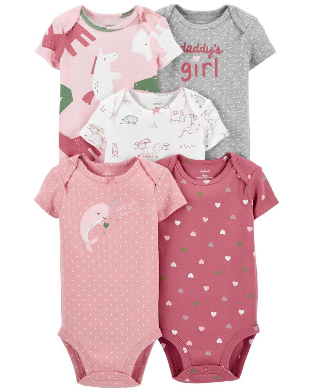 Carters 5-Pack Daddy's Girl Short-Sleeve Bodysuits