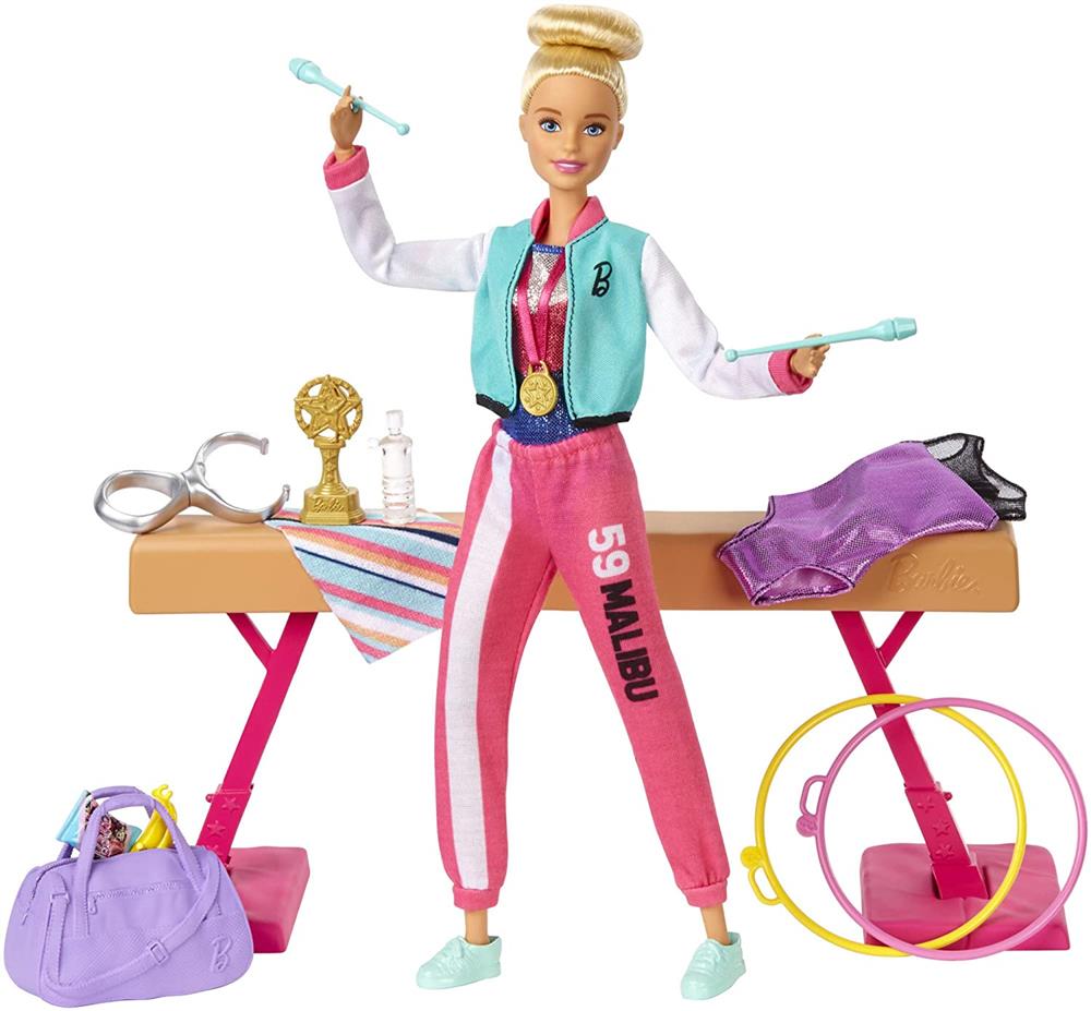Mattel &#8203;Barbie® Gymnastics Doll and Playset with Twirling Feature, Balance Beam, 15+ Accessori