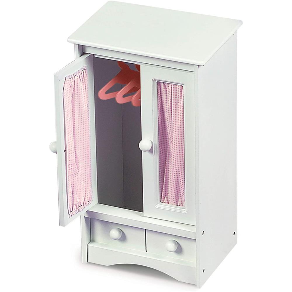Badger Basket Doll Armoire with Three Hangers - White (fits American Girl Dolls)