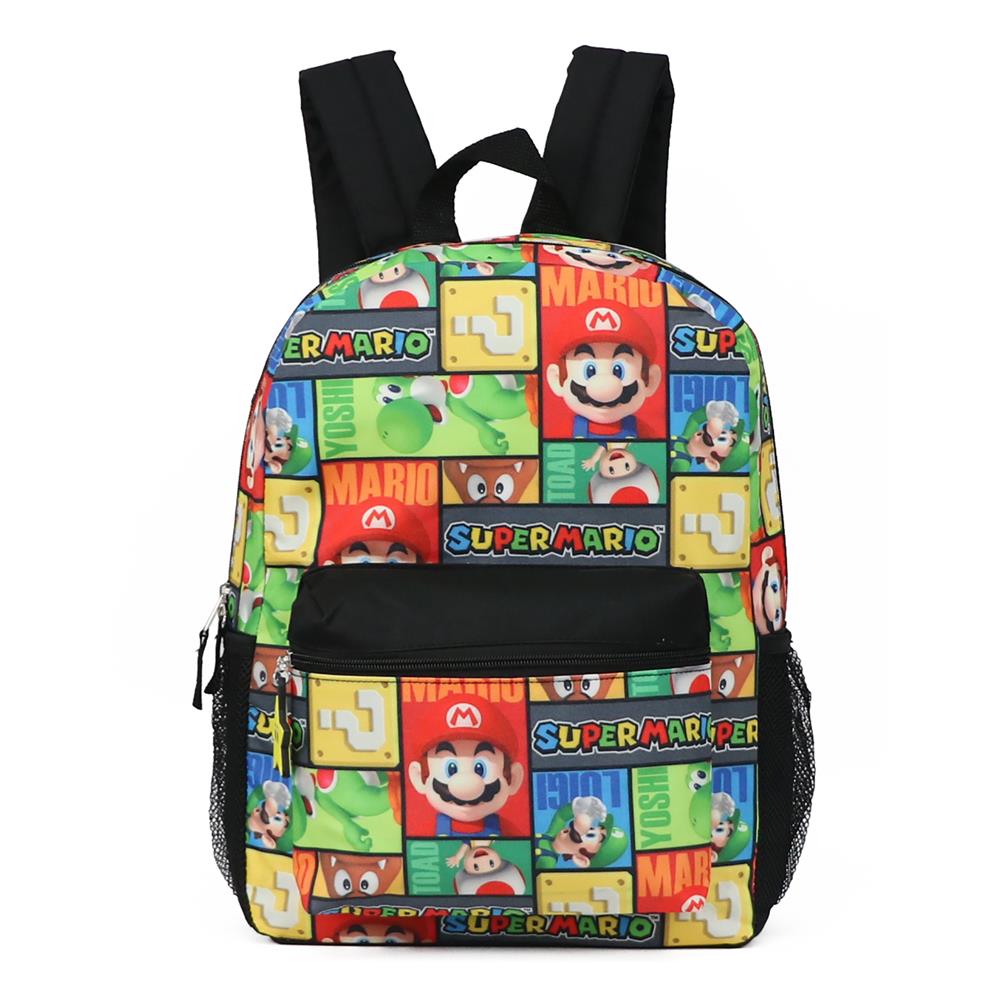 Bioworld Super Mario Boys Backpack Set with Lunch Bag 5 Piece Set, Boy's, Size: 16