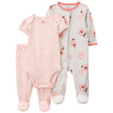 Carters 3-Piece Floral Bodysuit Set